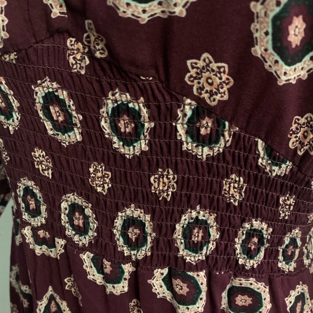 Takara Burgundy Floral Print Dress - Picture 9 of 12